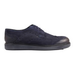 Perforated Wingtip Platform Derby // Navy (Euro: 41)