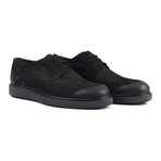 Perforated Wingtip Platform Derby // Black (Euro: 41)
