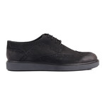Perforated Wingtip Platform Derby // Black (Euro: 41)