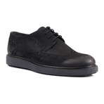 Perforated Wingtip Platform Derby // Black (Euro: 41)