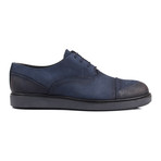 Perforated Captoe Platform Derby // Navy (Euro: 41)