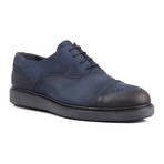 Perforated Captoe Platform Derby // Navy (Euro: 41)