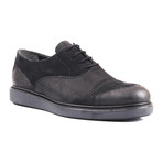 Perforated Captoe Platform Derby // Black (Euro: 41)