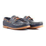 Contrast Stitch Laced Boat Shoe // Navy (Euro: 44)