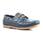 Contrast Stitch Laced Boat Shoe // Navy (Euro: 44)