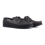 Contrast Stitch Laced Boat Shoe // Black (Euro: 43)