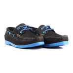 Contrast Stitch Laced Boat Shoe // Black + Blue (Euro: 41)