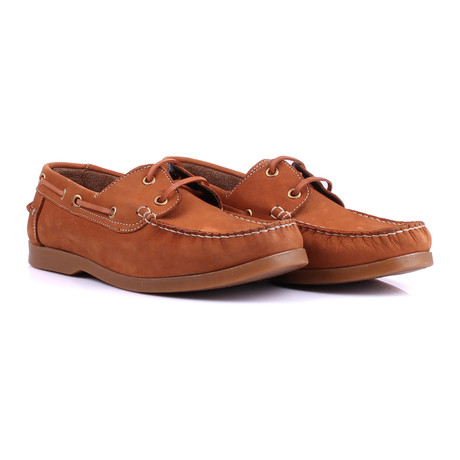 Contrast Stitch Laced Boat Shoe // Tobacco (Euro: 40)