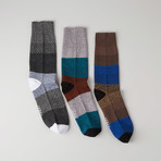 Textured Crew Socks // Gilgamesh Double Cylinder // Pack of 3