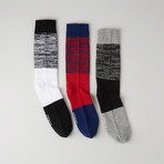 Textured Crew Socks // Elliot Double Cylinder // Pack of 3