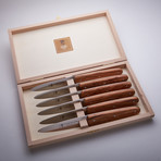 Luxury Box of 6 Steak Knives // Olive Wood Handle