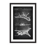 Airplane Design Plans Framed Print (12"H x 8"W x 1.5"D)