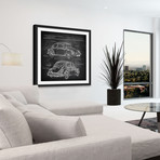VW Beetle Design Framed Print (12"H x 12"W x 1.5"D)
