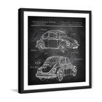 VW Beetle Design Framed Print (12"H x 12"W x 1.5"D)
