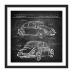 VW Beetle Design Framed Print (12"H x 12"W x 1.5"D)