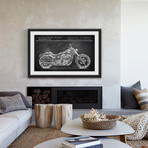 Antique Motorcycle Design Framed Print (8"H x 12"W x 1.5"D)