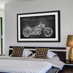Antique Motorcycle Design Framed Print (8"H x 12"W x 1.5"D)