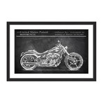 Antique Motorcycle Design Framed Print (8"H x 12"W x 1.5"D)