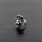 Antiqued Finish Royal Crown Lion Ring // Stainless Steel (Size 8)