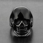 Skull Ring //Black IP Polished Stainless Steel (Size 9)