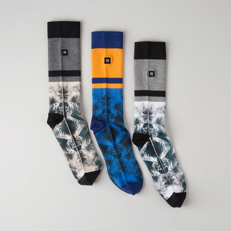 Palms Athletic Socks // Charcoal + Orange + Heather Grey // Pack of 3