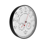 12" Black Steel Barometer + Temperature + Humidity // W300B55WF