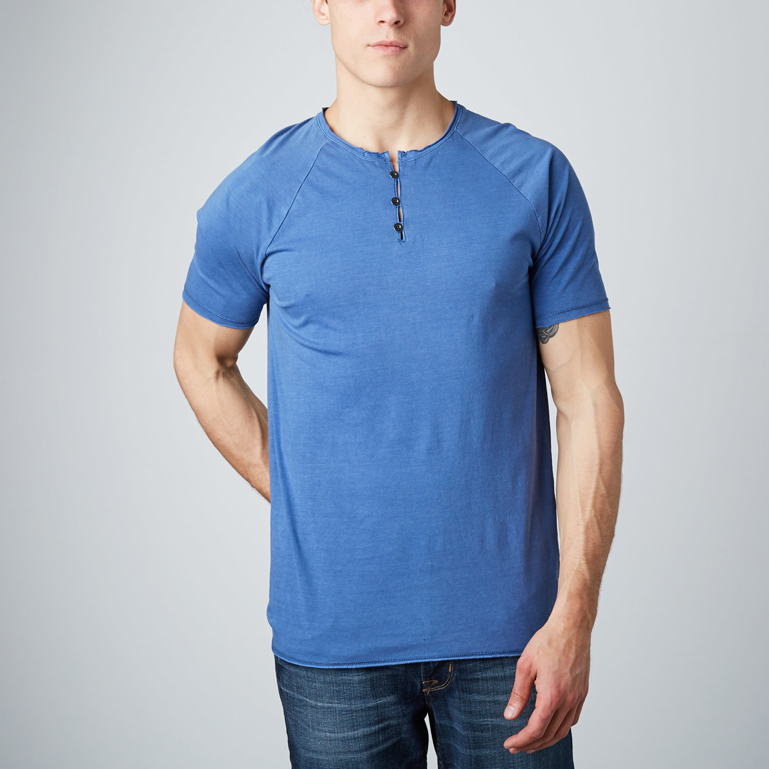 madewell raw edge henley tee