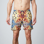 Optical Illusion Swim Trunks // Prism (2XL)