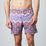 Optical Illusion Swim Trunks // Purple Waves (2XL)
