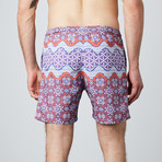 Optical Illusion Swim Trunks // Purple Waves (2XL)