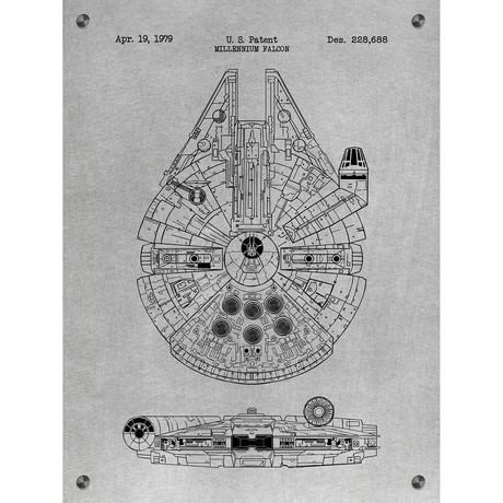 Star Wars Millennium Falcon // 1979 (Aluminum // Black Ink)
