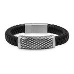 Snake Scale Accent Braided Bracelet // Black