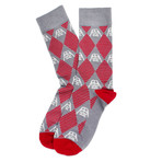 Darth Vader Argyle Stripe Sock // Red