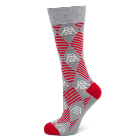Darth Vader Argyle Stripe Sock // Red