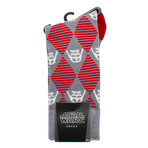 Darth Vader Argyle Stripe Sock // Red