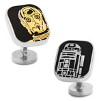 R2D2 + C3PO Cufflink // Black + Silver + Gold