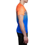 Griffin T-Shirt // Orange + Blue (S)