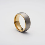 Brushed Tungsten Carbide Ring // Gold (Size 8)