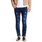 Distressed Straight Leg Jean // Indigo (30WX32L)