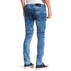 Distressed Moto Jean // Blue (36WX30L)