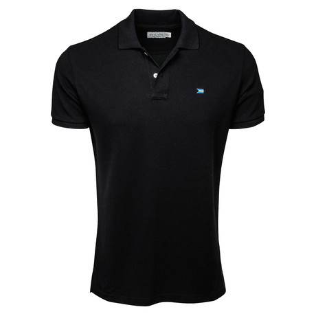 Secret Loop Short-Sleeve Polo // Black + Turquoise (S)