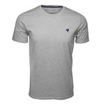 Embroidered T-Shirt // Heather Grey + Navy (XL)