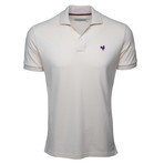 Secret Loop Short-Sleeve Polo // Natural + Plum (L)