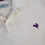 Secret Loop Short-Sleeve Polo // Natural + Plum (L)