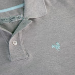 Secret Loop Short-Sleeve Polo // Heather Grey + Caribbean Blue (3XL)