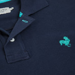 Secret Loop Short-Sleeve Polo // Navy + Sea Green (S)
