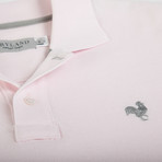 Secret Loop Short-Sleeve Polo // Pink + Gray (M)