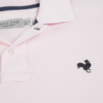 Secret Loop Short-Sleeve Polo // Pink + Navy (L)