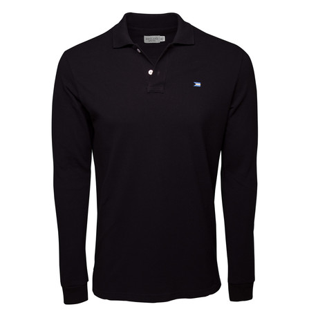 Secret Loop Long-Sleeve Polo // Black + Turquoise (S)