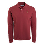 Secret Loop Long-Sleeve Polo // Merlot + Rust (M)